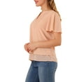 thumbnail image 4 of Allegra K Women's Butterfly Sleeves Layer Loose Chiffon Top Pintuck Blouse, 4 of 5