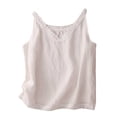 thumbnail image 3 of Womens Summer Tops Solid Color V Neck Lace Patchwork Elegant And Versatile Basic Pink Plus Size Tank Tops for Women, 3 of 9