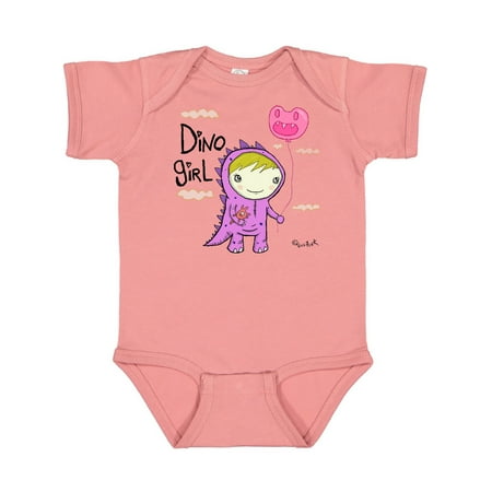 

Inktastic Dino Girl Blonde Hair Gift Baby Girl Bodysuit