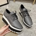 thumbnail image 6 of Fesfesfes Casual Shoes for Women Round Toe Fashion Casual Comfortable Round Toe Middle Heels Thick Sole Solid Color Shoes 38(6), 6 of 7