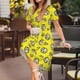 thumbnail image 3 of Fotbe White Popcorn Vestido Largo de Moda para Mujer, Vestido Tipo Camiseta con Manga Corta y Estilo Casual a Rayas y Bloques de Color, 3 of 6
