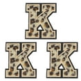 thumbnail image 1 of Parche de letras K de Uxcell, parches de leopardo, letras K, parche de 6CM/2.36" con proceso de adhesivo termofusible para reparación de ropa, 3PCS, 1 of 7