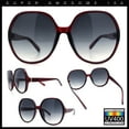thumbnail image 3 of Womens Oversized Round Butterfly Minimal Plastic Iconic Diva Sunglasses Red - Smoke, 3 of 8