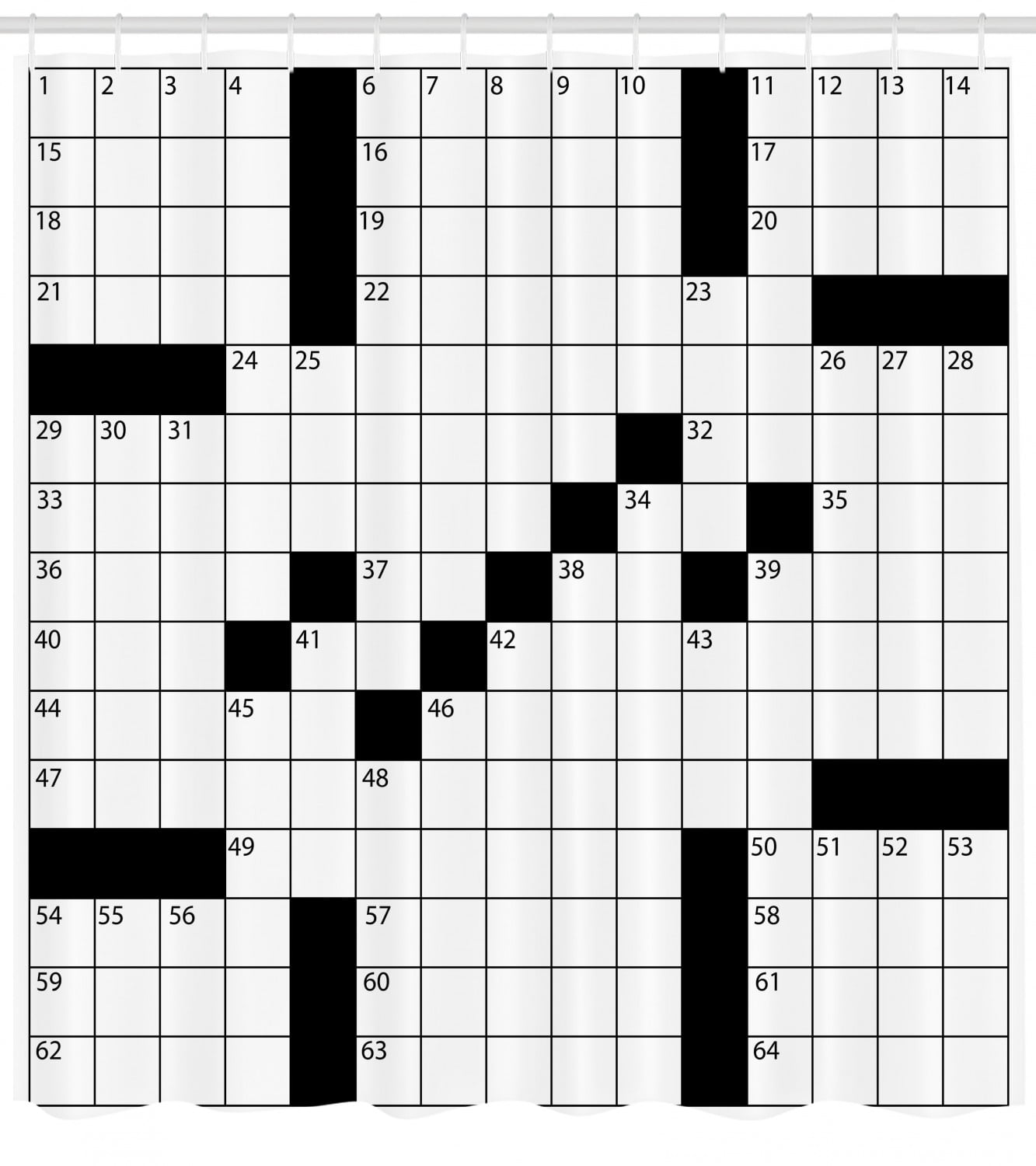 Word Search Puzzle Shower Curtain Blank Newspaper Style Crossword 