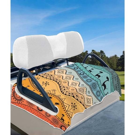 Boho Golf Cart Seat Covers, Universal Fit for EZGO, Club Car, Yamaha 52"x32", 2 Passenger Golf Cart Seat Protector, Durable Washable