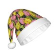 thumbnail image 2 of Salouo Tulips Flowers for Adult Christmas Hat Xmas Holiday Hat Santa Hat for Women & Men Festive Headwear Accessories Fit for Christmas/ New Year/Holiday/Party,1PC, 2 of 6