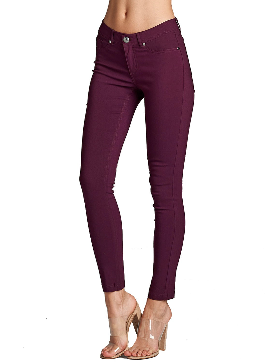 Womens Basic Stretch Spandex Solid Color Comfy Skinny Jeggings Pants Plus Size Available Fast 