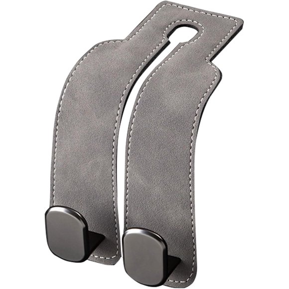 Yazoeia Crochets d'Appui-tête pour Voiture, Crochets de Siège en Cuir, Crochet de Porte-Monnaie de Voiture, Support d'Appui-tête de Siège Arrière Accessoire de Rangement de Véhicule - Gris 1PCS CJC912-167787