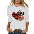 thumbnail image 2 of Vetsdori Womens 3/4 Sleeve Tops Summer Cute Blouses Casual,Valentine Plus Size Crew Neck Graphic T-Shirts for Ladies Trendy, 2 of 5