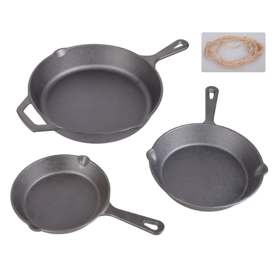 6/8/10inch Cast Iron Frying Pan with Handle Baking Tray PreSeasoned for Bread