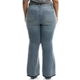 thumbnail image 6 of A3 Denim Women's Plus Size High Rise Released Raw Hem Flare Jeans, 6 of 7