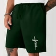 thumbnail image 2 of HOOMEUMY Men's Shorts Athletic Gym Workout Shorts with Pockets Summer Beach Shorts Drawstring Elastic Waist Running Shorts Soft Quick Dry Shorts Plus Size Green XXXXL, 2 of 4
