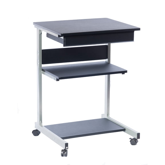 Techni Mobili Rolling Laptop Cart with Storage, Graphite RTA-B018-GPH06