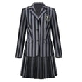 thumbnail image 1 of Wednesday Addams Cosplay Costume Set Nevermore Academy School Uniform Halloween Carnival Party Costume For Adults Kids zhangyuxiang LED, 1 of 2