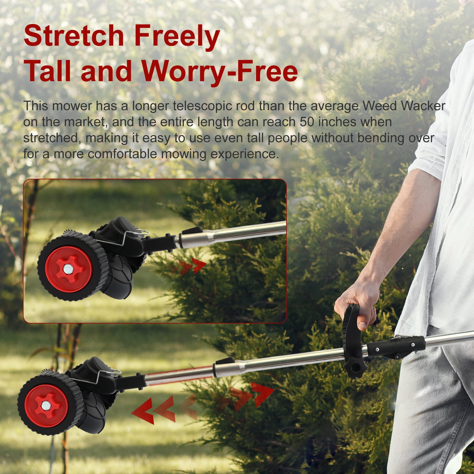 Weed Wacker, Cordless Electric Weed Eaters Weed Trimmer with 2 Battery, Black