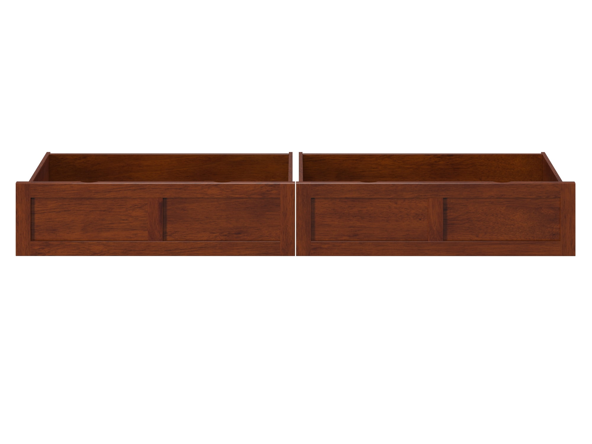 AFI Set of 2 Solid Wood Under Bed Storage Drawers, Twin/Full, Walnut
