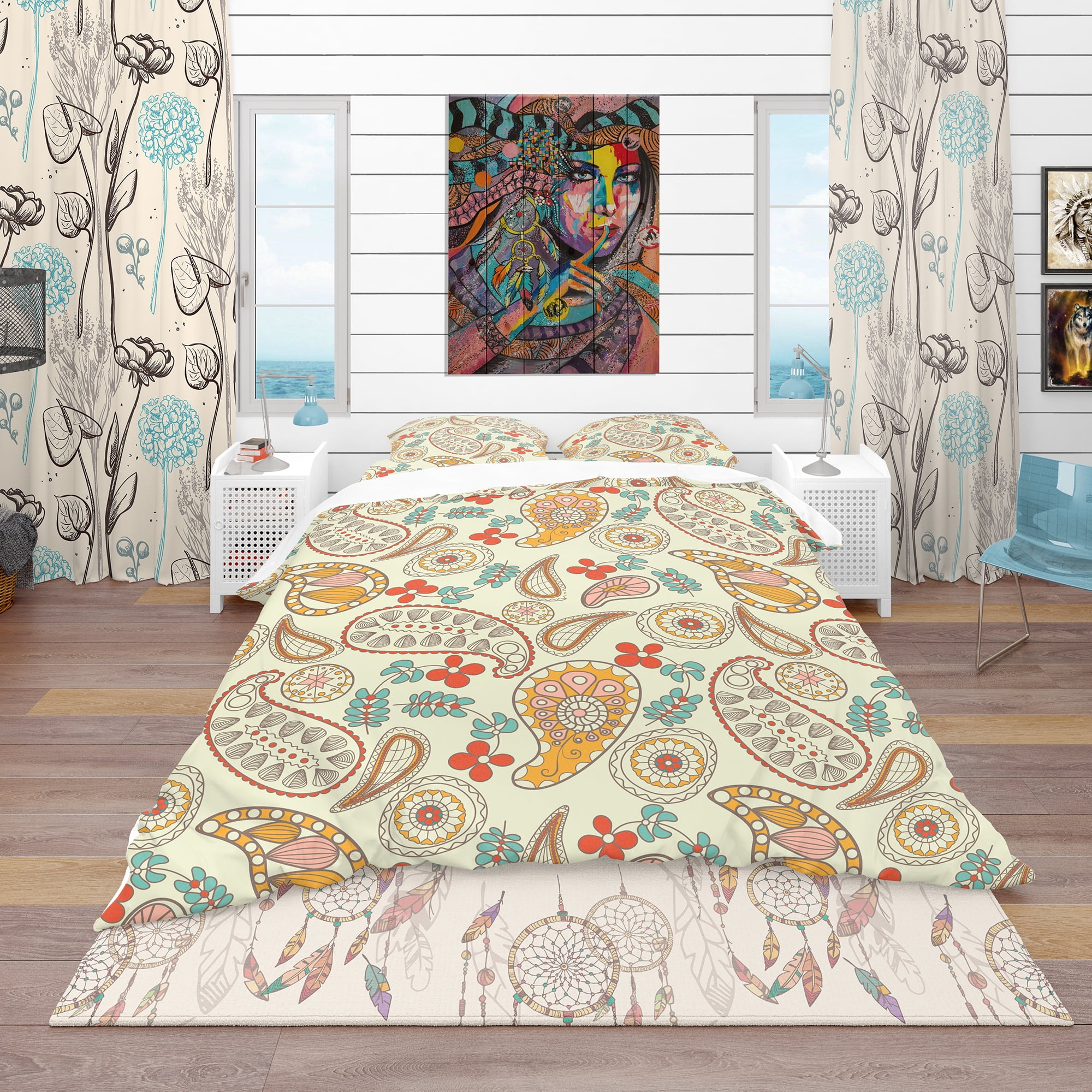 Designart 'Paisley Pattern' Vintage Duvet Cover Set