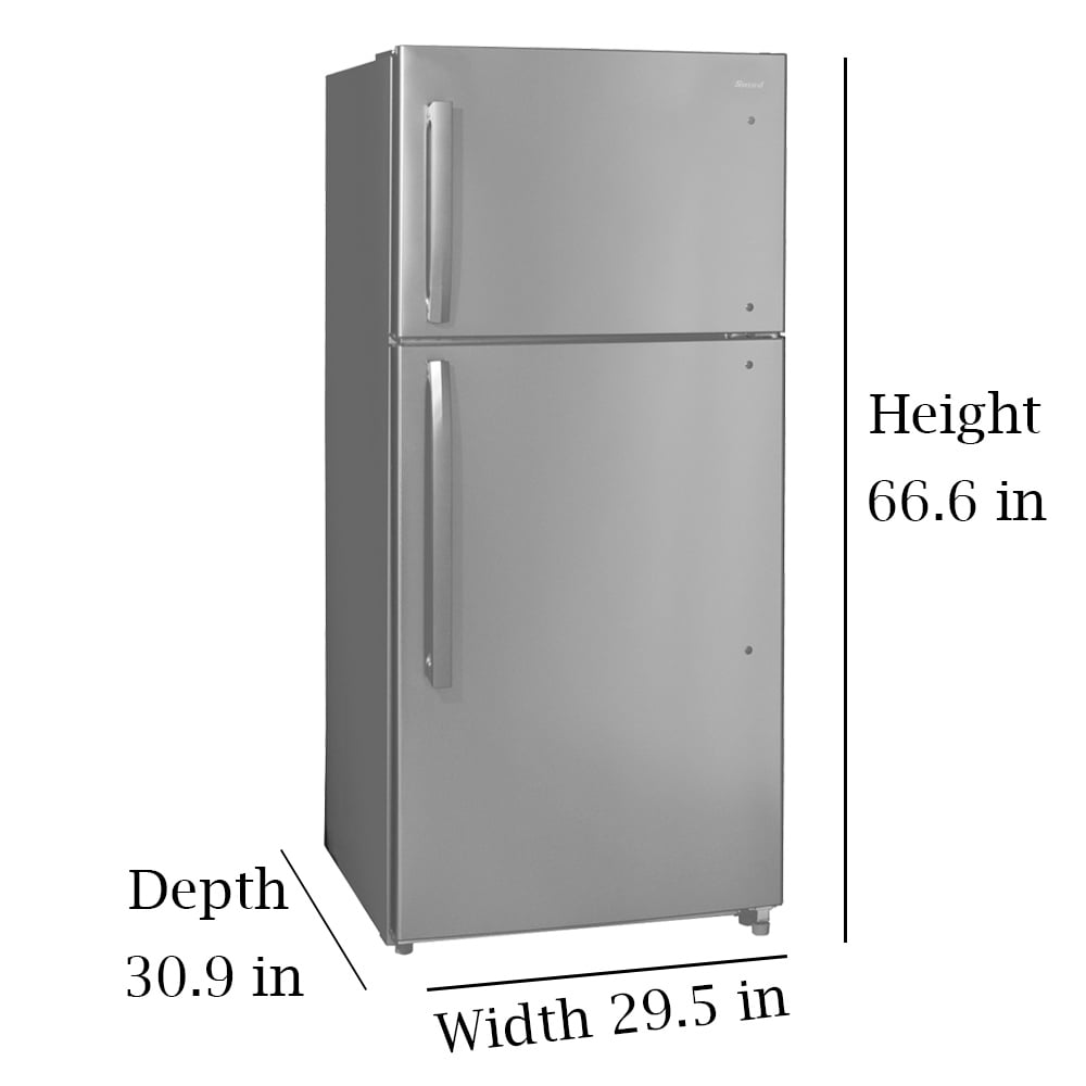 Smad 30 in Freestanding Top Freezer Refrigerator 18.3 Cu ft Stainless Steel 2 Door
