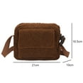 thumbnail image 2 of Lamb wool satchel 2023 new style solid color one-shoulder diagonal bag trendy small square bag, 2 of 6