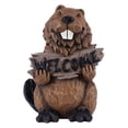 thumbnail image 1 of Beaver Holds Welcome Sign Statue, 1 of 3