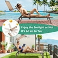 thumbnail image 6 of Costway Outdoor Chaise Lounge Chair with Sunshade 6-Level Adjustable Recliner Backyard Brown, 6 of 9