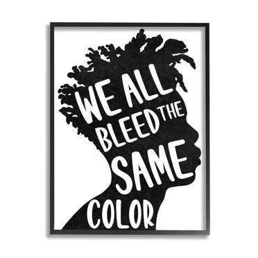 Stupell Industries Bleed Same Color Male Silhouette Diversity Portrait Black Framed by Marcus Prime