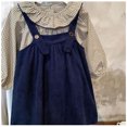 thumbnail image 4 of Preppy style Girls' Strap Dress Set Girls' Lotus Leaf Collar Plaid Long Sleeve Shirt Dress 2Pcs Set Spring Children's Clothes, 4 of 6