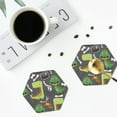 thumbnail image 4 of Yiaed Cartoon Dinosaurs Print Leather Coasters for Drinks - Cup Coasters Coffee Table Kitchen Table Bar, Home & Office Gifts Handmade Drink Coasters-Hexagon, 4 of 6