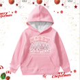 thumbnail image 2 of Sweat à Capuche pour Petites Filles, Fermeture Éclair, Taille 6, Imprimé Graphique, Manches Longues, Rose Doux, 4-5 Ans, 2 of 4
