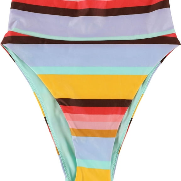 American Eagle Womens Horizontal Stripe Bikini Swim Bottom, Multicoloured, X-Small