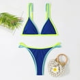 thumbnail image 2 of Afdoent Women's Bikini Sets Color Block Bikini Swimsuit Women Swimwear Push Up Bikini Set Thong Brazilian Bathing Suit Beach Wear Vintage Swimwear, 2 of 6