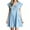 Light blue, variant on Summer Cap Sleeve Women Casual Tie V Neck Loose Denim Mini Dress