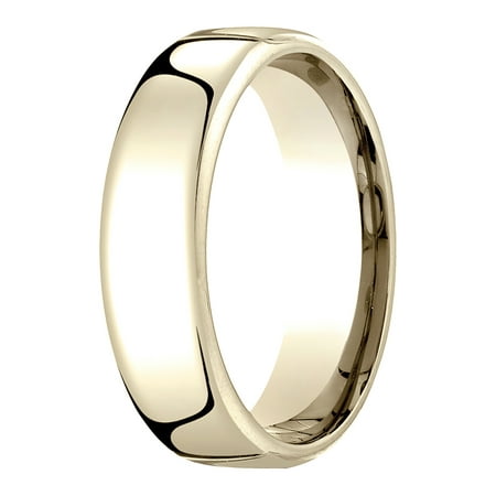 Mens 10K Yellow Gold, 6.5mm London Couture Comfort-Fit Wedding Band (sz 12.5)