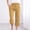 Yellow plus size capri pants with pockets a1, variant on Cagogo Women's Plus Size Capri Pants Elastic Waist Casual Loose Solid Palazzo Trousers with Pockets Summer Lounge Vacation Beach Work Travel Capris, Yellow 4XL