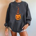 thumbnail image 2 of Sweat-shirts à Imprimé Citrouille Halloween pour Femmes Pull à Manches Longues Pull Col Rond, 2 of 6