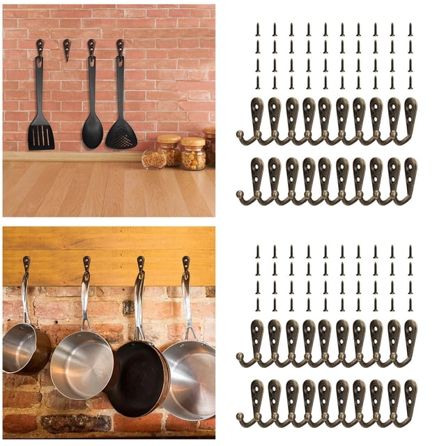 Wall Mounted Hook Family Kitchen Brass Coat Rack for Small Spaces Durable Alloy Hanging Coat Hook Functional Wall Mounted Accessories for Clothes and Accessories