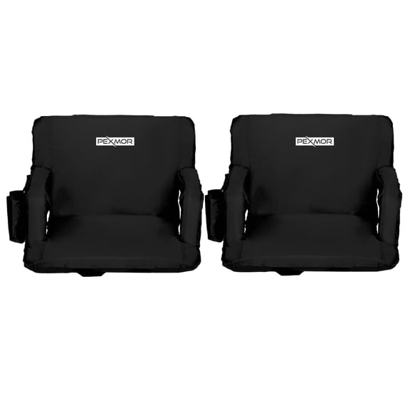 PEXMOR 2-Pack Stadium Seat for Bleachers with Back Support & Carrying Bag, Portable Reclining Cushion, Standard 21'' Width