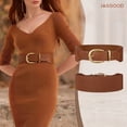 thumbnail image 4 of JASGOOD Women Wide Elastic Waist Belt for Dresses Fashion Cinch Belts Stretchy Waistband with Gold Buckle, 4 of 11