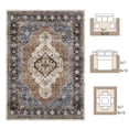 thumbnail image 6 of SIXHOME 8'x10' Area Rug Washable Retro Living Room Bedroom Carpet Soft Floral Distressed Indoor Rug Blue, 6 of 8