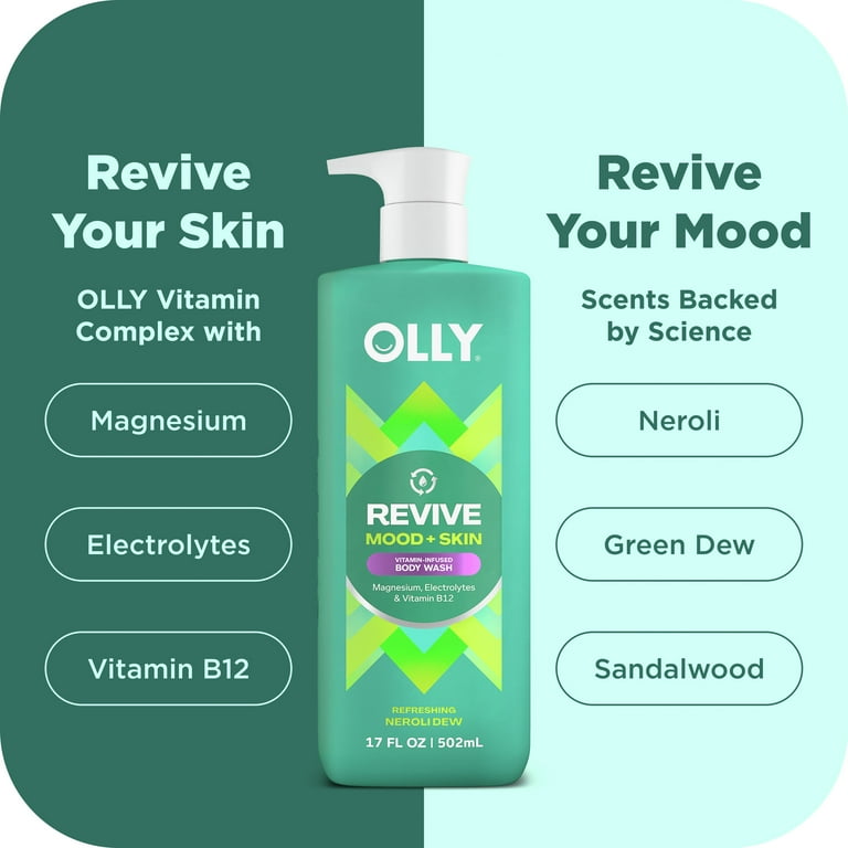 OLLY Vitamins Revive Body Wash Repairs Skin Barrier 17 oz