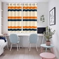 thumbnail image 5 of Orange Blue Stripe Kitchen Curtains 72 Inch Length, Minimalist Farmhouse Stripes Grommet Top Bedroom Living Room Curtains, Light Filtering Cafe Curtain Drapes 2 Panels Set 104''x72'', 5 of 9