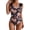 Black Floral, variant on Womens One Piece Swimsuit Square Neck Tummy Control Bathing Suit Ruched Retro Modest Full Coverage Swimwear