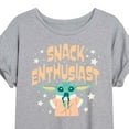 thumbnail image 3 of Star Wars - The Mandalorian Snack Enthusiast Grogu  - Womens Oversized Graphic T-Shirt, 3 of 5