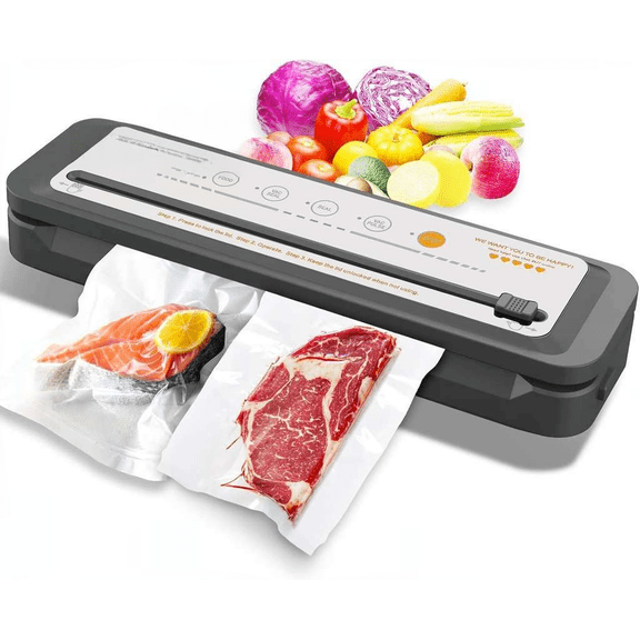 Vacuum Sealer Machine with External Vacuum Function, Portable Food Sealer with Bags and Cutter, Silver