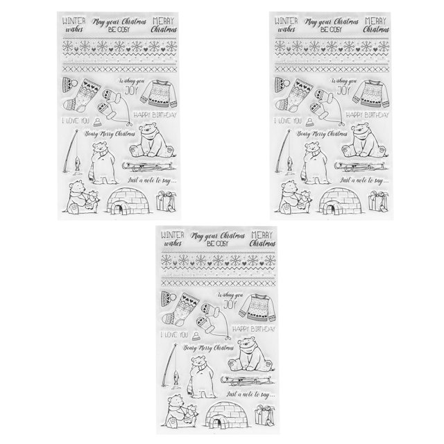 Clear Stamps, Widely Used Clear Pattern DIY Transparent Stamps 3Pcs Safe TPR For Envelope ANGGREK Stamps for Card Making