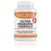 Natural Wellness Ultra Probiotic Formula - 35 Billion Living Cells Per Serving - High-Potency Formula - Restore Beneficial Bacteria in the Gut - 30 Vegetarian Capsules: 30-Day Supply
