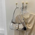 thumbnail image 3 of Bolso de hombro FLhrweasw Bolsos de mujer Moda Brillante PU Sólido Bajo el brazo Plata, 3 of 9