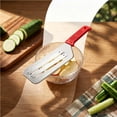 thumbnail image 4 of Cortador de verduras multifuncional con cuchillas de acero inoxidable, mango antideslizante, herramienta de cocina compacta para pelar, rebanar, triturar y preparar alimentos., 4 of 7