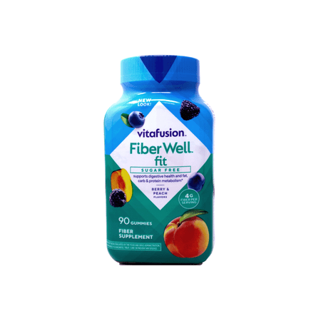 Vitafusion Fiber Well Fit Fiber + B Vitamin Sugar-Free Gummies Peach/Berry 90 Ct