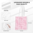thumbnail image 4 of YFYANG Reusable Cotton Canvas Tote Shopping Bag, Pink Diamond Pattern Washable Portable Grocery Bag for Daily Travel, 4 of 8